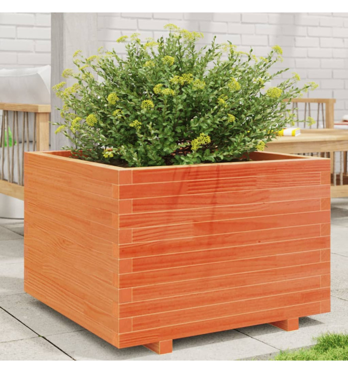 Jardinière cire marron 70x70x49,5 cm bois de pin massif | Mobilier & Déco