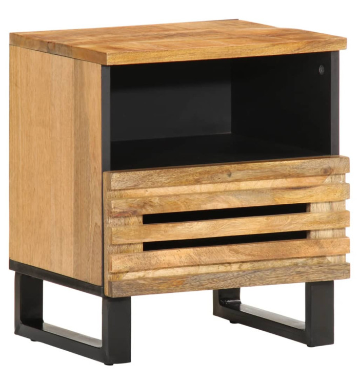 Table de chevet 40x34x46 cm bois de manguier massif brut | Mobilier & Déco