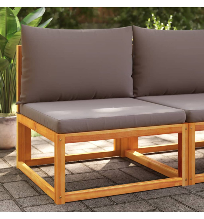 Canapé de jardin sans accoudoirs coussins bois massif d'acacia | Mobilier & Déco