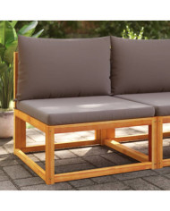 Canapé de jardin sans accoudoirs coussins bois massif d'acacia | Mobilier & Déco