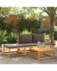 Salon de jardin avec coussins 4 pcs bois d'acacia massif | Mobilier & Déco