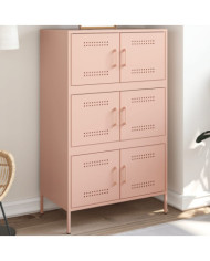 Buffet haut rose 68x39x113 cm acier | Mobilier & Déco