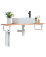 Étagère de vasque murale acier et bois de chêne massif | Mobilier & Déco