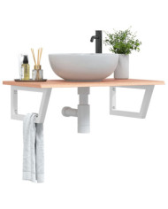 Étagère de vasque murale acier et bois de chêne massif | Mobilier & Déco