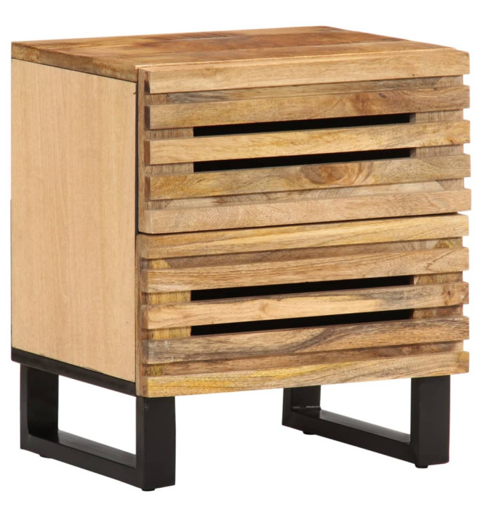 Table de chevet 40x34x46 cm bois de manguier massif brut | Mobilier & Déco
