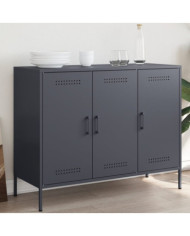 Buffet anthracite 100,5x39x79 cm acier | Mobilier & Déco