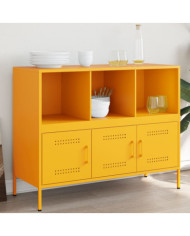 Buffet jaune moutarde 100,5x39x79 cm acier | Mobilier & Déco