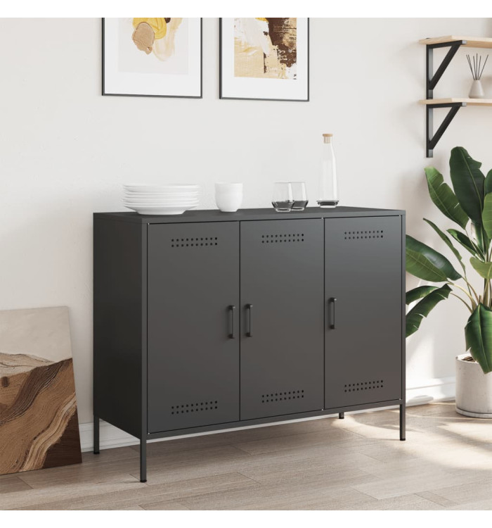 Buffet noir 100,5x39x79 cm acier | Mobilier & Déco