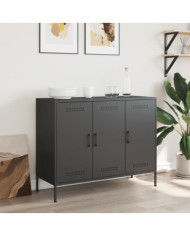 Buffet noir 100,5x39x79 cm acier | Mobilier & Déco
