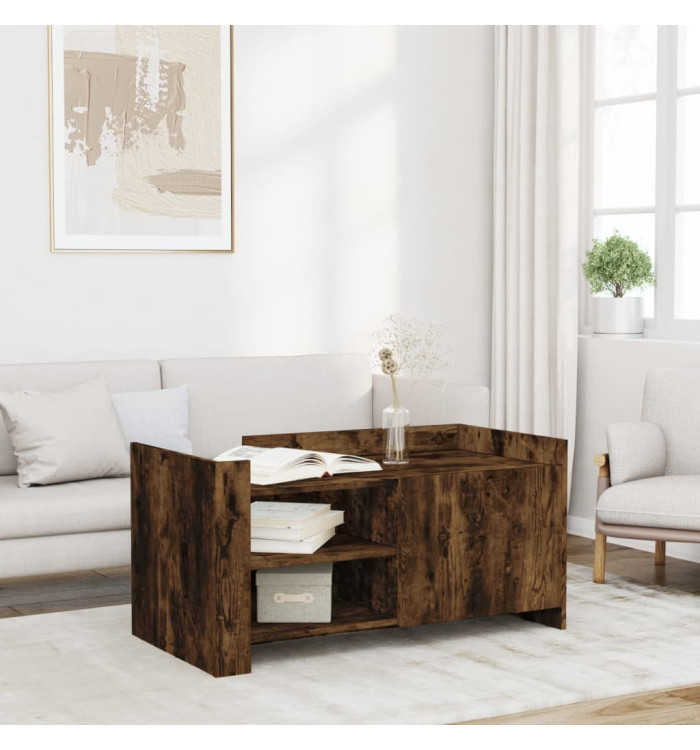 Table basse chêne fumé 100x50x50 cm bois d'ingénierie | Mobilier & Déco