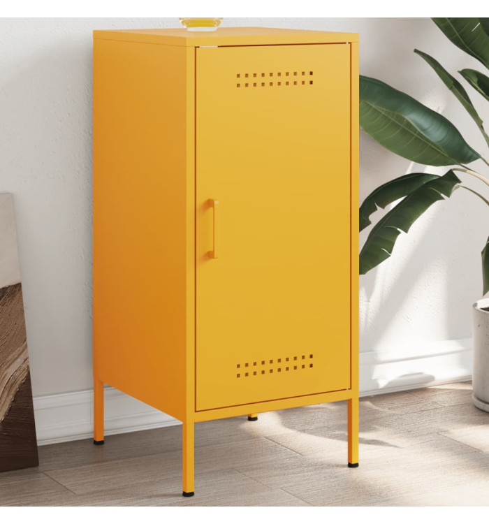 Buffet jaune moutarde 36x39x79 cm acier | Mobilier & Déco