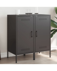 Buffets 2 pcs noir 36x39x79 cm acier | Mobilier & Déco