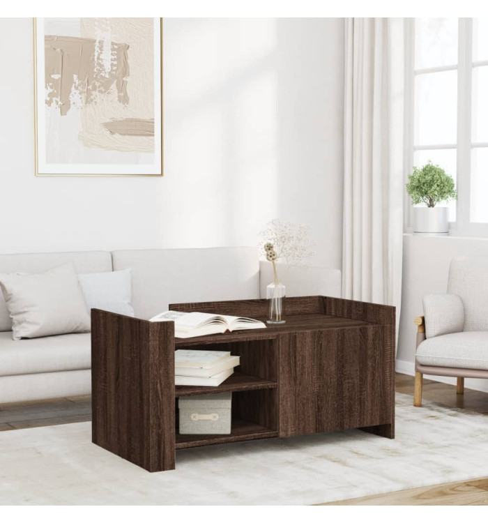 Table basse chêne marron 100x50x50 cm bois d'ingénierie | Mobilier & Déco