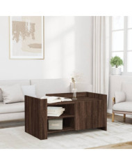 Table basse chêne marron 100x50x50 cm bois d'ingénierie | Mobilier & Déco