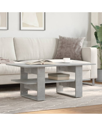 Table basse gris béton 102x55x42 cm bois d'ingénierie | Mobilier & Déco