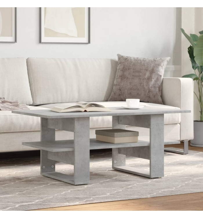 Table basse gris béton 102x55x42 cm bois d'ingénierie | Mobilier & Déco
