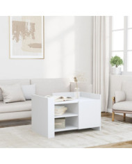 Table basse blanc 80x50x50 cm bois d'ingénierie | Mobilier & Déco