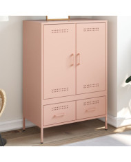 Buffet haut rose 68x39x101,5 cm acier | Mobilier & Déco