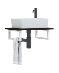 Étagère de vasque murale acier et bois de chêne massif | Mobilier & Déco