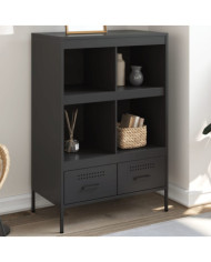 Buffet haut noir 68x39x101,5 cm acier | Mobilier & Déco