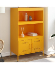 Buffet haut jaune moutarde 68x39x113 cm acier | Mobilier & Déco