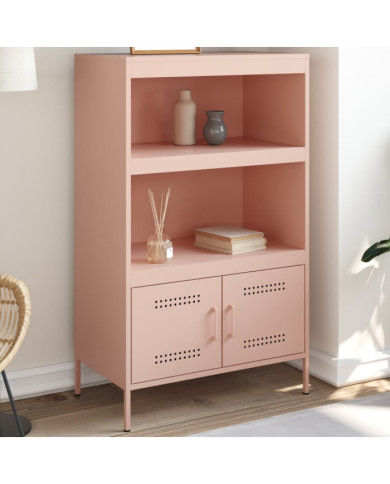Buffet haut rose 68x39x113 cm acier | Mobilier & Déco
