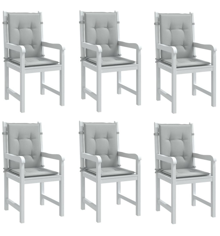 Coussins de chaise à dossier bas lot de 6 gris clair mélangé | Mobilier & Déco