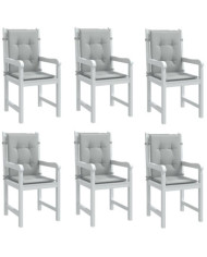 Coussins de chaise à dossier bas lot de 6 gris clair mélangé | Mobilier & Déco