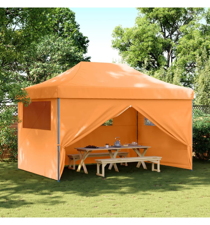 Tente de réception pliable escamotable avec 4 parois latérales | Mobilier & Déco