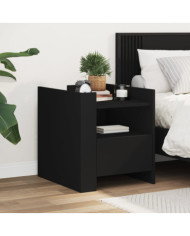 Table de chevet noir 45x50x50 cm bois d’ingénierie | Mobilier & Déco