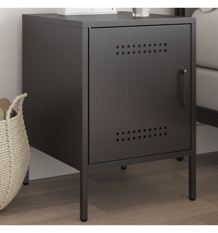 Table de chevet noir 36x39x50,5 cm acier | Mobilier & Déco
