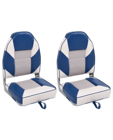 Sièges de bateau pliables lot de 2 à dossier haut 39x43x58 cm | Mobilier & Déco
