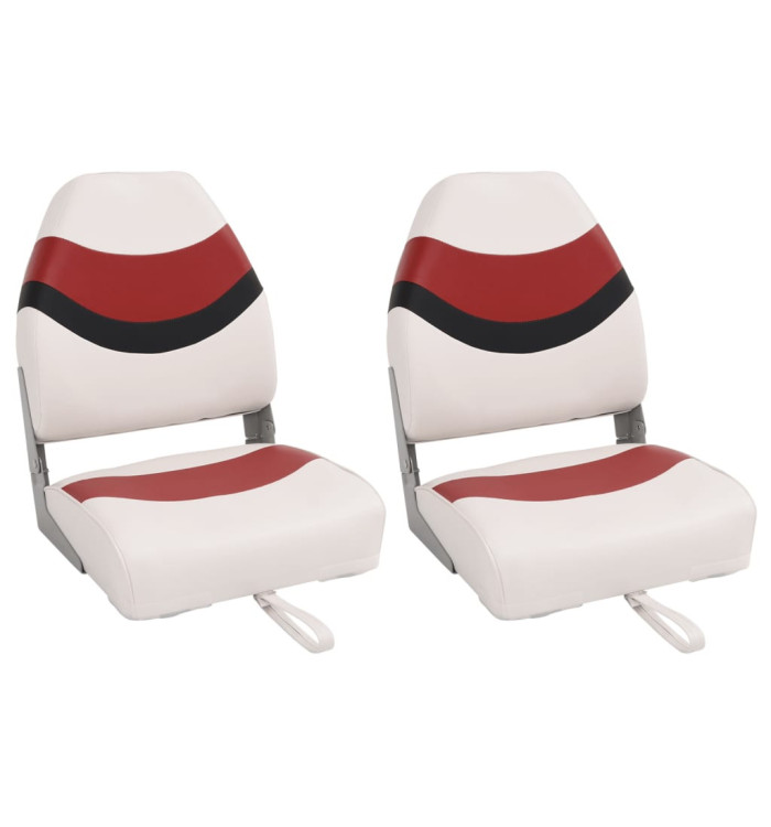 Sièges de bateau pliables lot de 2 à dossier haut 44x38x55 cm | Mobilier & Déco