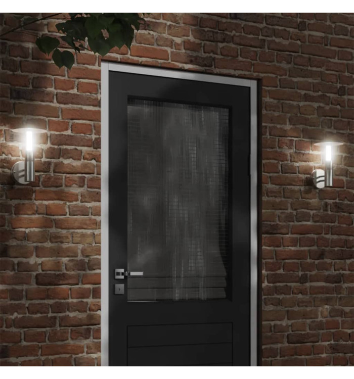 Applique murale d'extérieur argenté acier inoxydable | Mobilier & Déco
