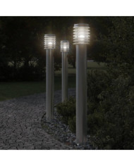 Lampadaire d'extérieur argenté 110 cm acier inoxydable | Mobilier & Déco