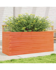 Jardinière cire marron 110x40x46 cm bois de pin massif | Mobilier & Déco