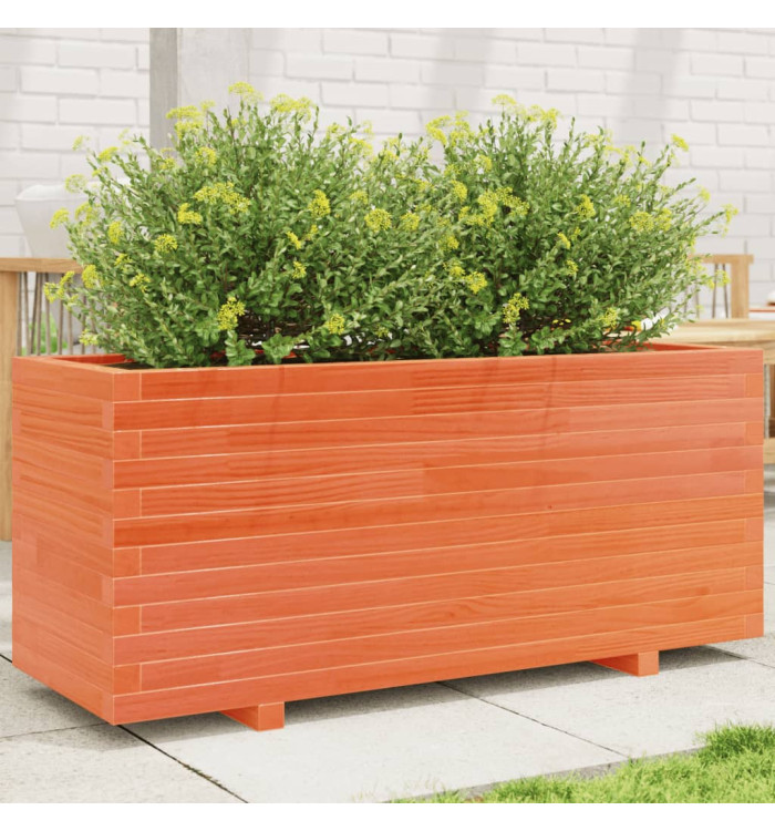Jardinière cire marron 110x40x49,5 cm bois de pin massif | Mobilier & Déco