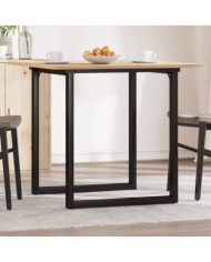 Table à manger cadre en O 80x80x75 cm bois de pin massif acier | Mobilier & Déco