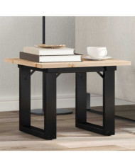 Table basse cadre en O 50x50x35 cm bois de pin massif et acier | Mobilier & Déco