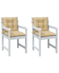 Coussins de chaise à dossier bas lot de 2 beige mélangé tissu | Mobilier & Déco