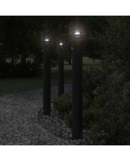 Lampadaire d'extérieur avec capteur noir 110cm acier inoxydable | Mobilier & Déco