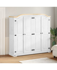 Garde-robe Corona blanc 194x52x186 cm bois de pin massif | Mobilier & Déco