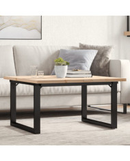 Table basse cadre en O 80x80x45,5cm bois de pin massif et acier | Mobilier & Déco