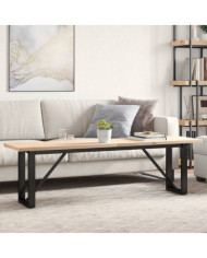 Table basse cadre en O 160x40x45,5 cm bois de pin massif acier | Mobilier & Déco