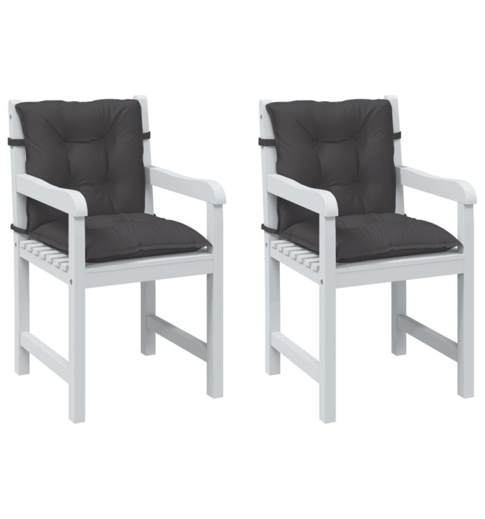 Coussins de chaise à dossier bas lot de 2 anthracite mélangé | Mobilier & Déco