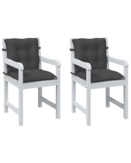Coussins de chaise à dossier bas lot de 2 anthracite mélangé | Mobilier & Déco