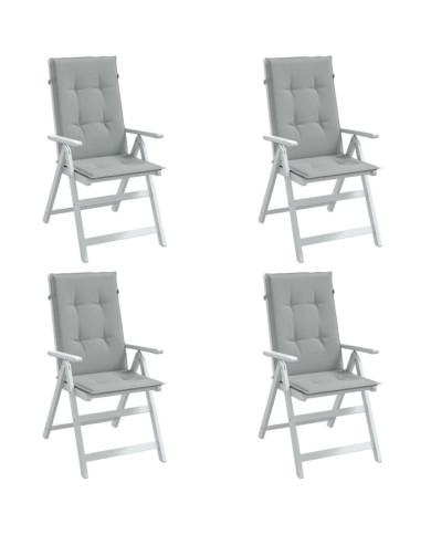 Coussins de chaise à dossier haut lot de 4 gris clair mélangé | Mobilier & Déco