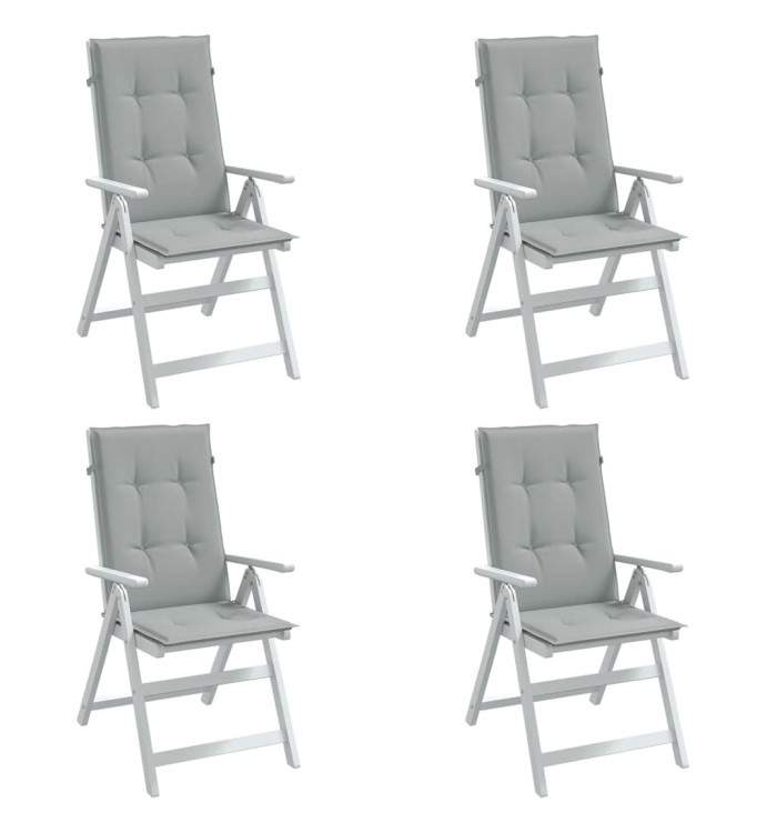 Coussins de chaise à dossier haut lot de 4 gris clair mélangé | Mobilier & Déco