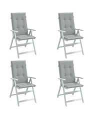 Coussins de chaise à dossier haut lot de 4 gris clair mélangé | Mobilier & Déco