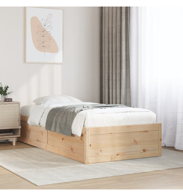 Cadre de lit sans matelas 90x200 cm bois de pin massif | Mobilier & Déco